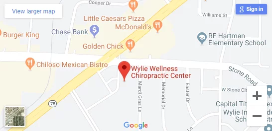 Map of Wylie TX Chiropractors